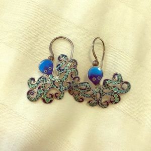 925 sterling silver octopus earrings